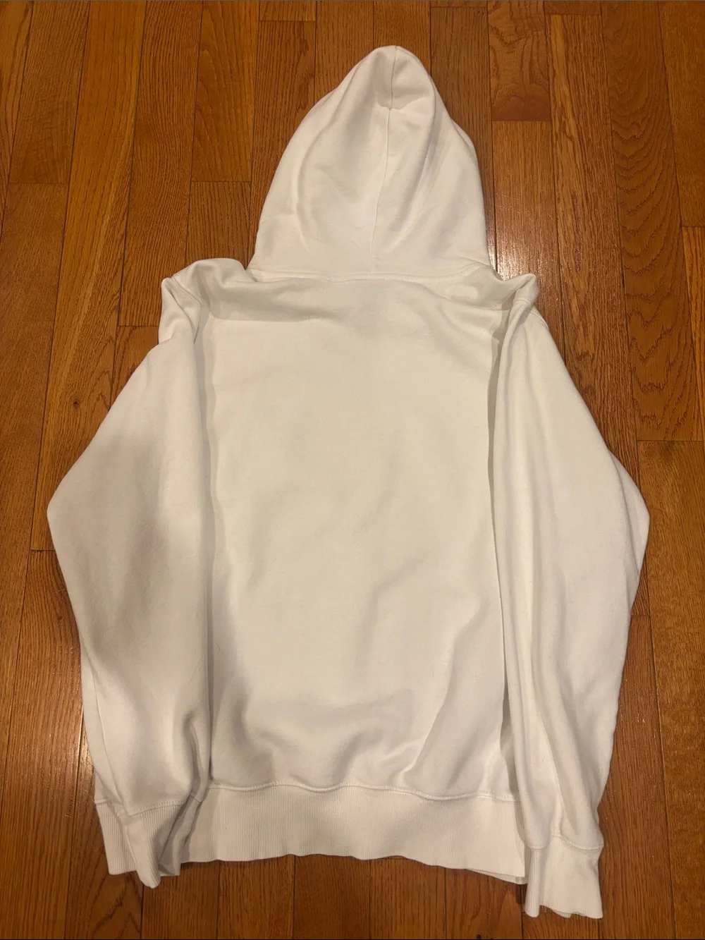 North Face White Hoodie with Black Logo (L)